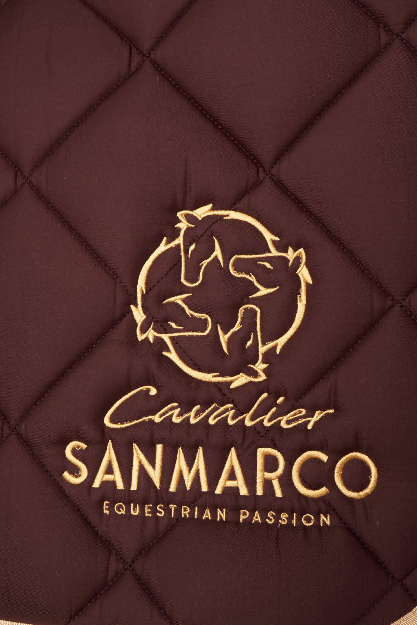 LONDON SADDLE PAD DIAMOND BROWN SATIN