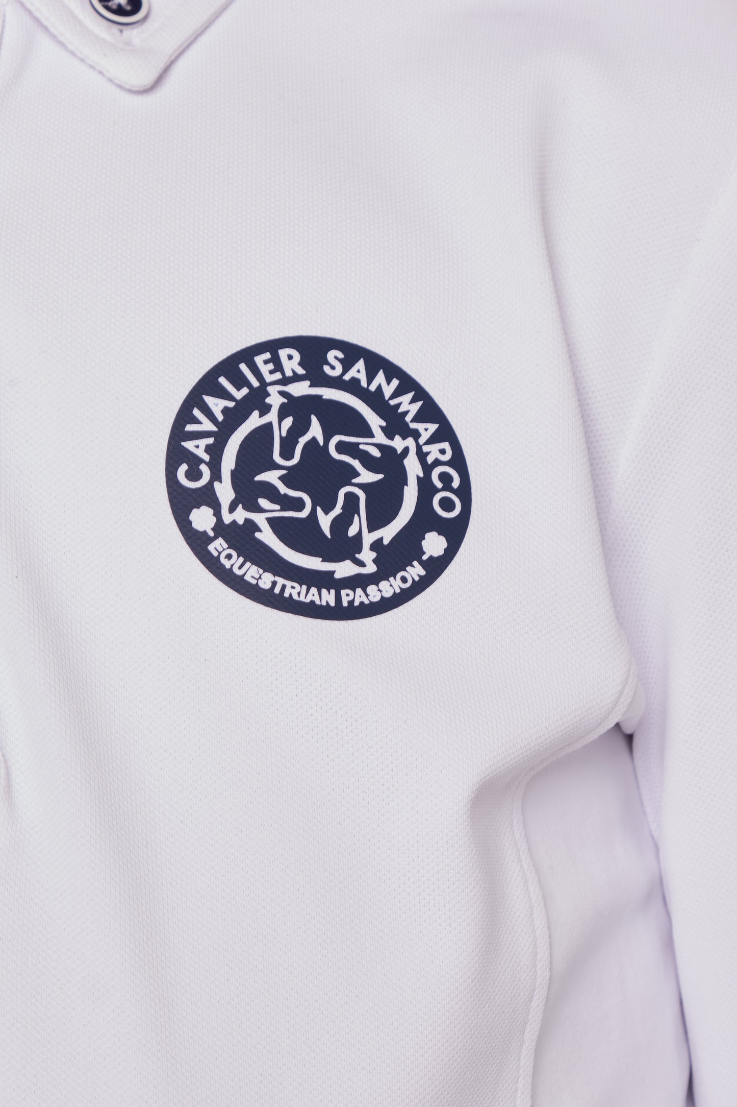 COMPETITION POLO L/S RIDER WHITE PIQUET