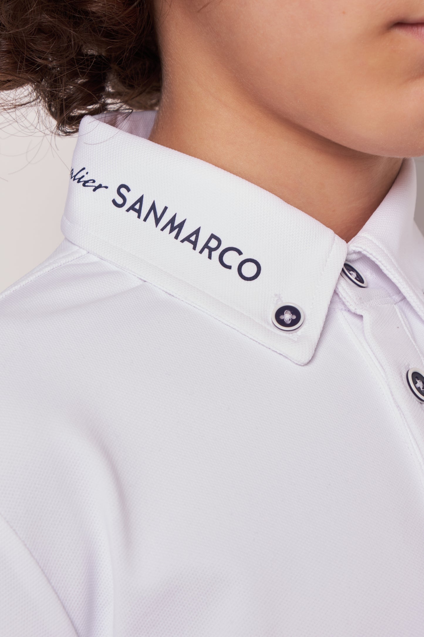 COMPETITION POLO L/S RIDER WHITE PIQUET