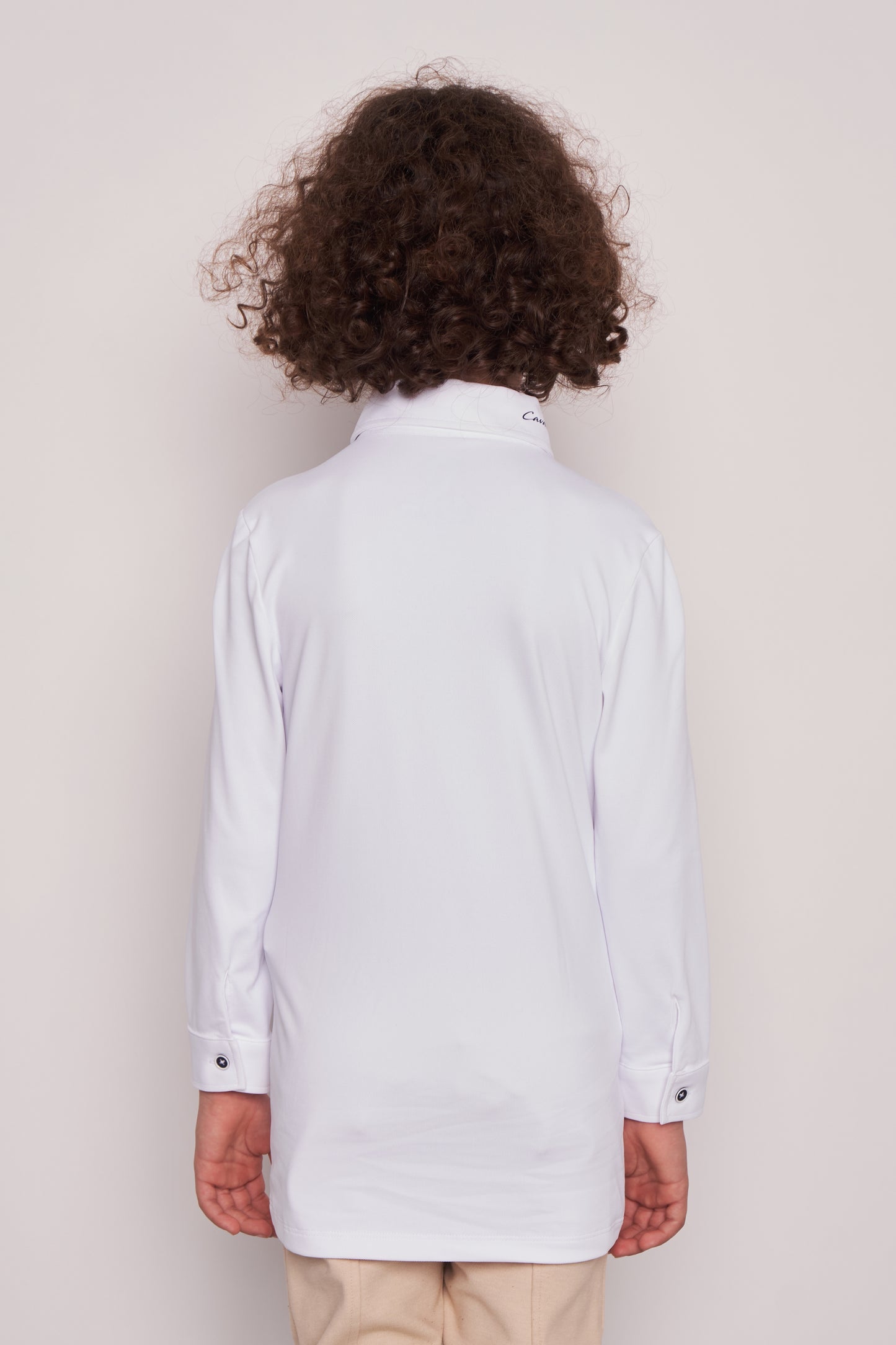 COMPETITION POLO L/S RIDER WHITE PIQUET