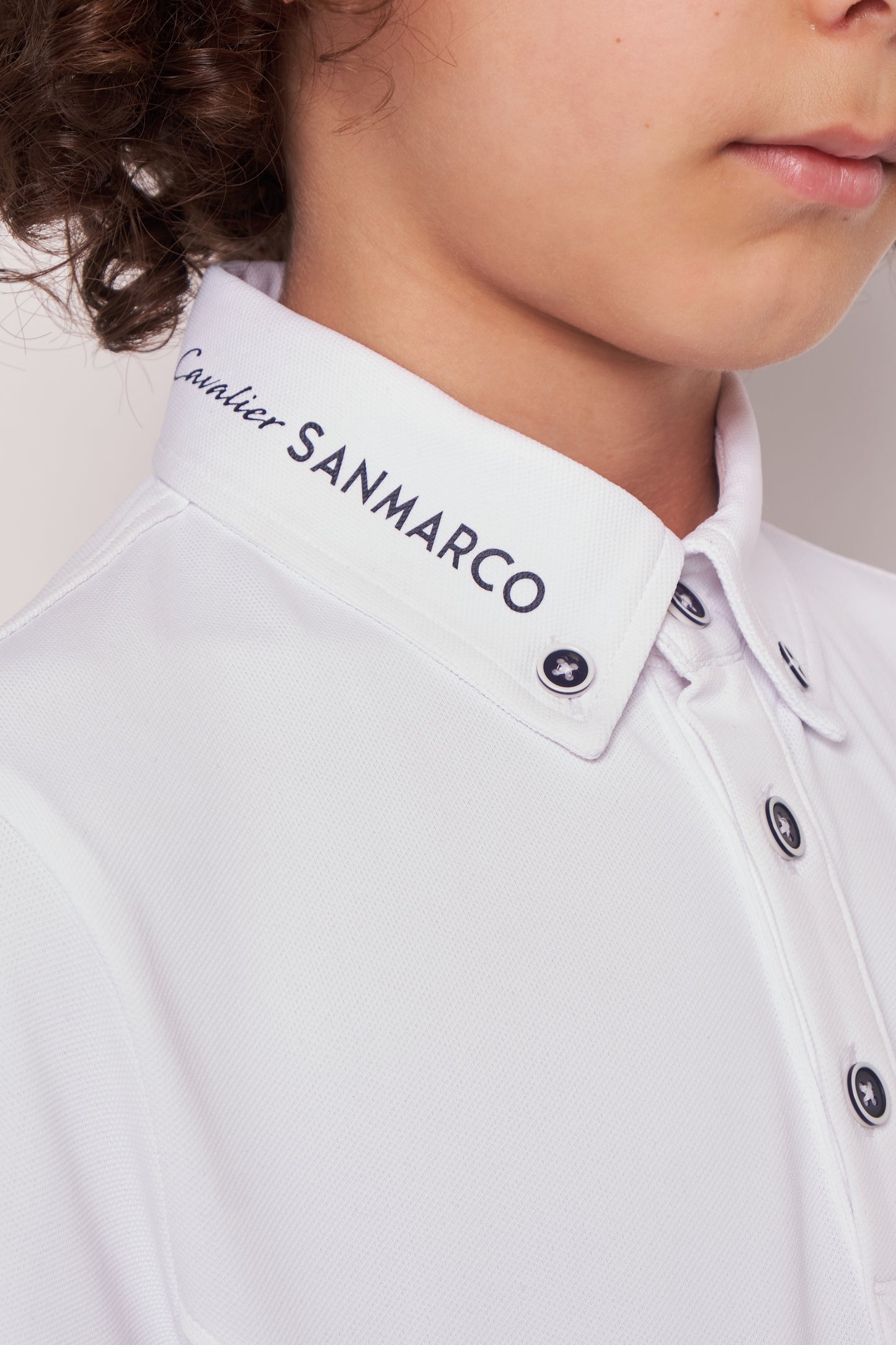 COMPETITION POLO S/S RIDER WHITE PIQUET