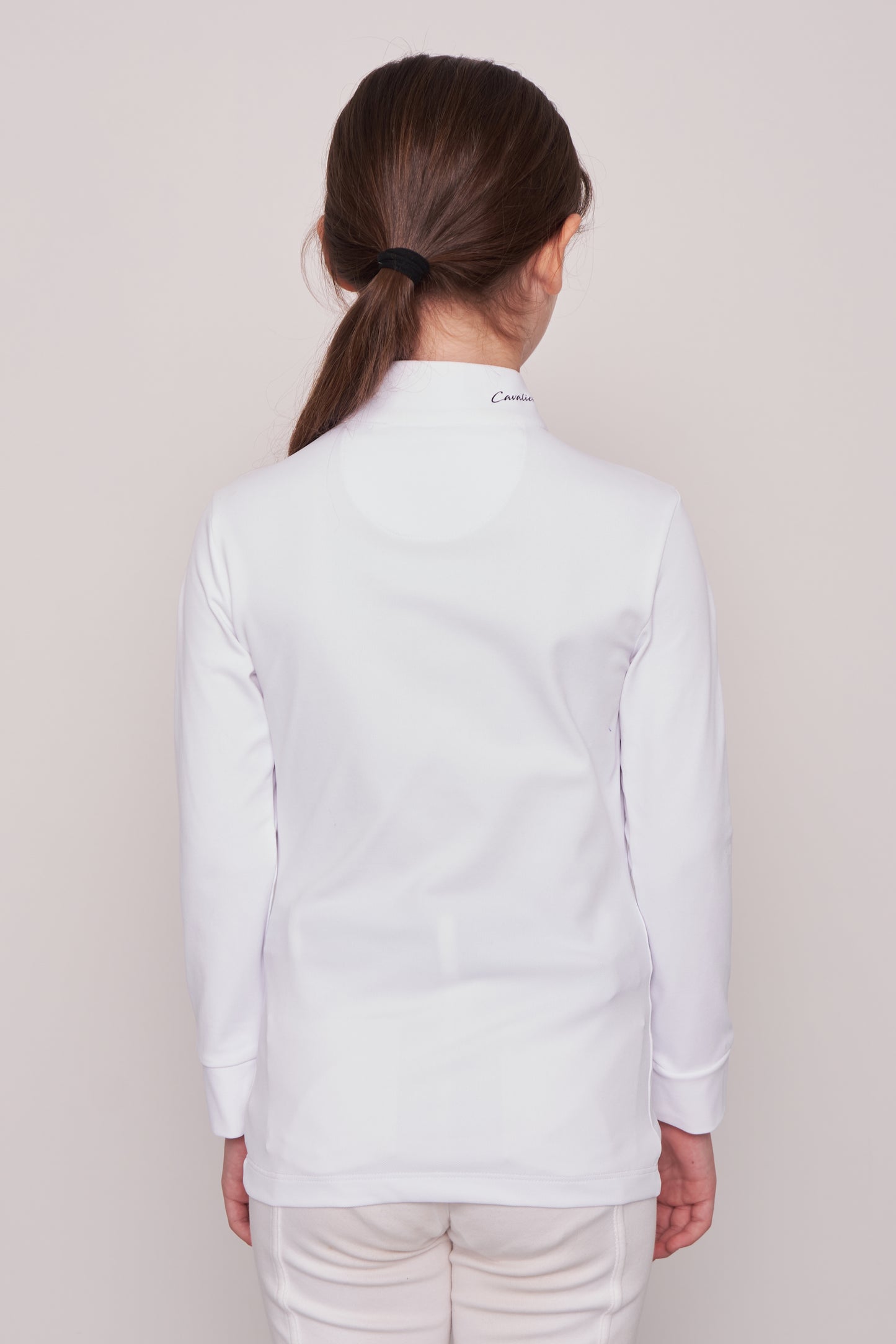 COMPETITION POLO L/S RIDER WHITE PIQUET