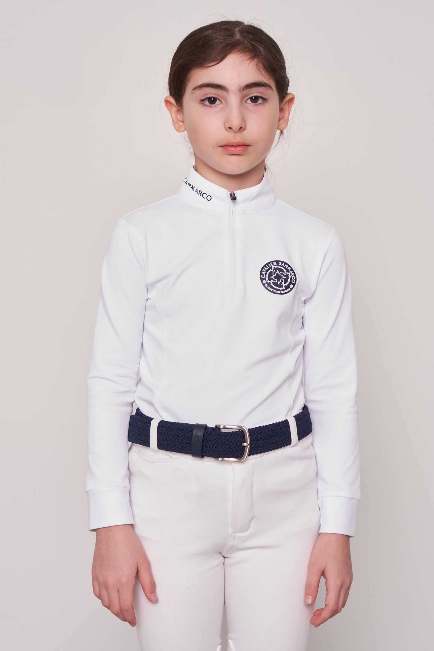 COMPETITION POLO L/S RIDER WHITE PIQUET