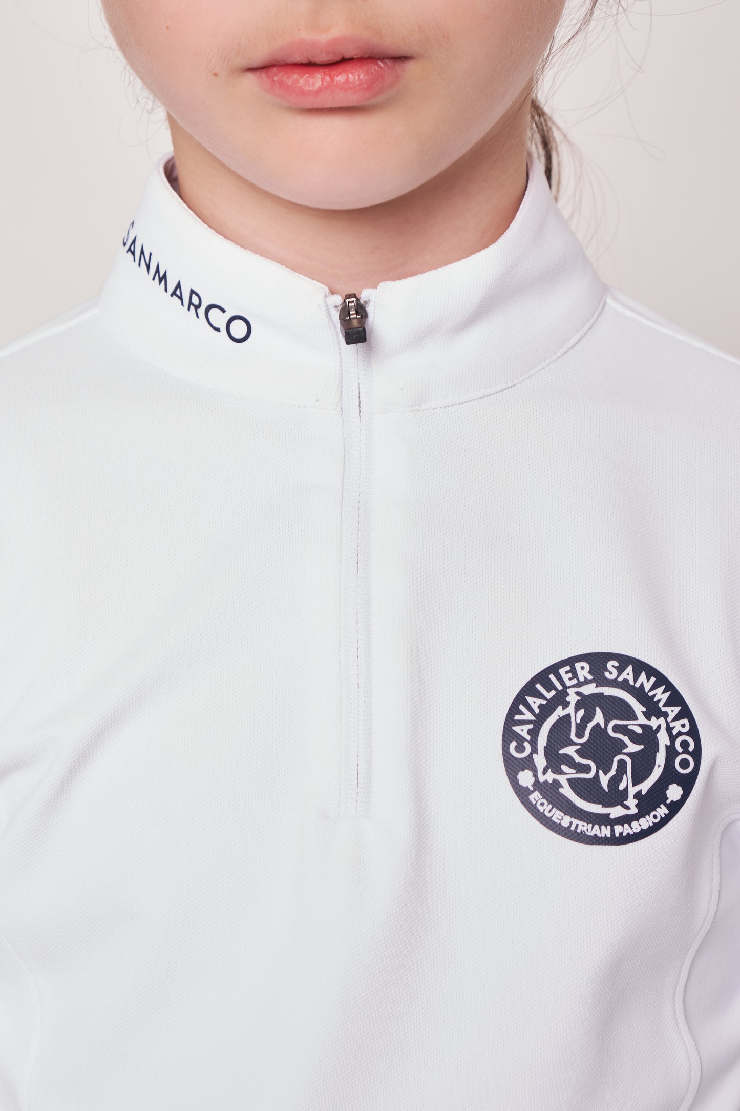 COMPETITION POLO L/S RIDER WHITE PIQUET
