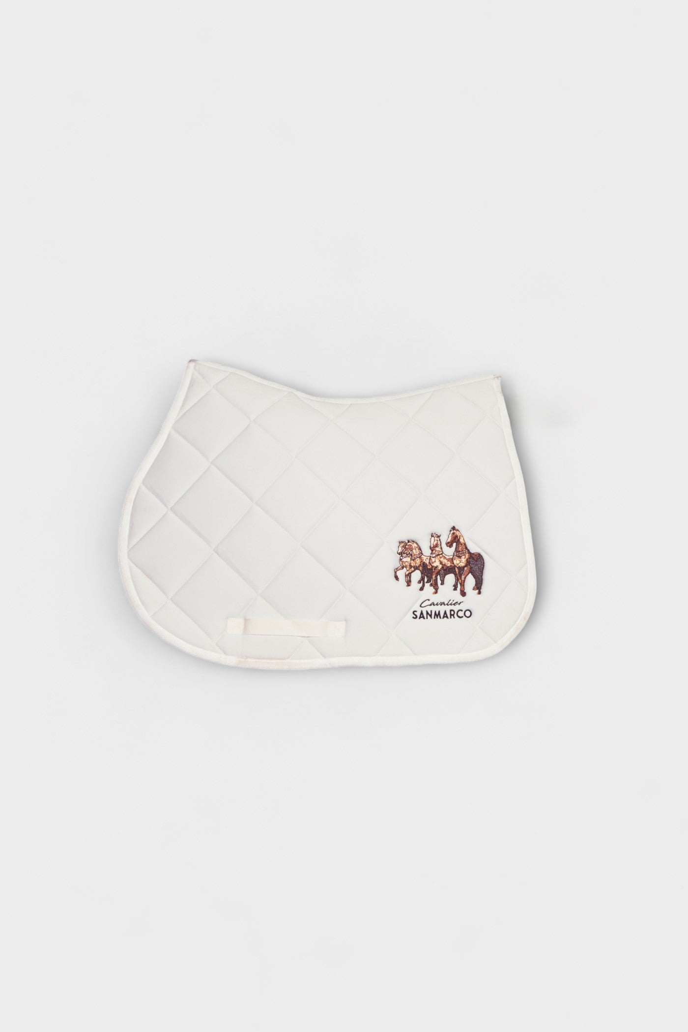 LONDON-H HERITAGE DIAMOND SADDLE PAD WHITE TWILL