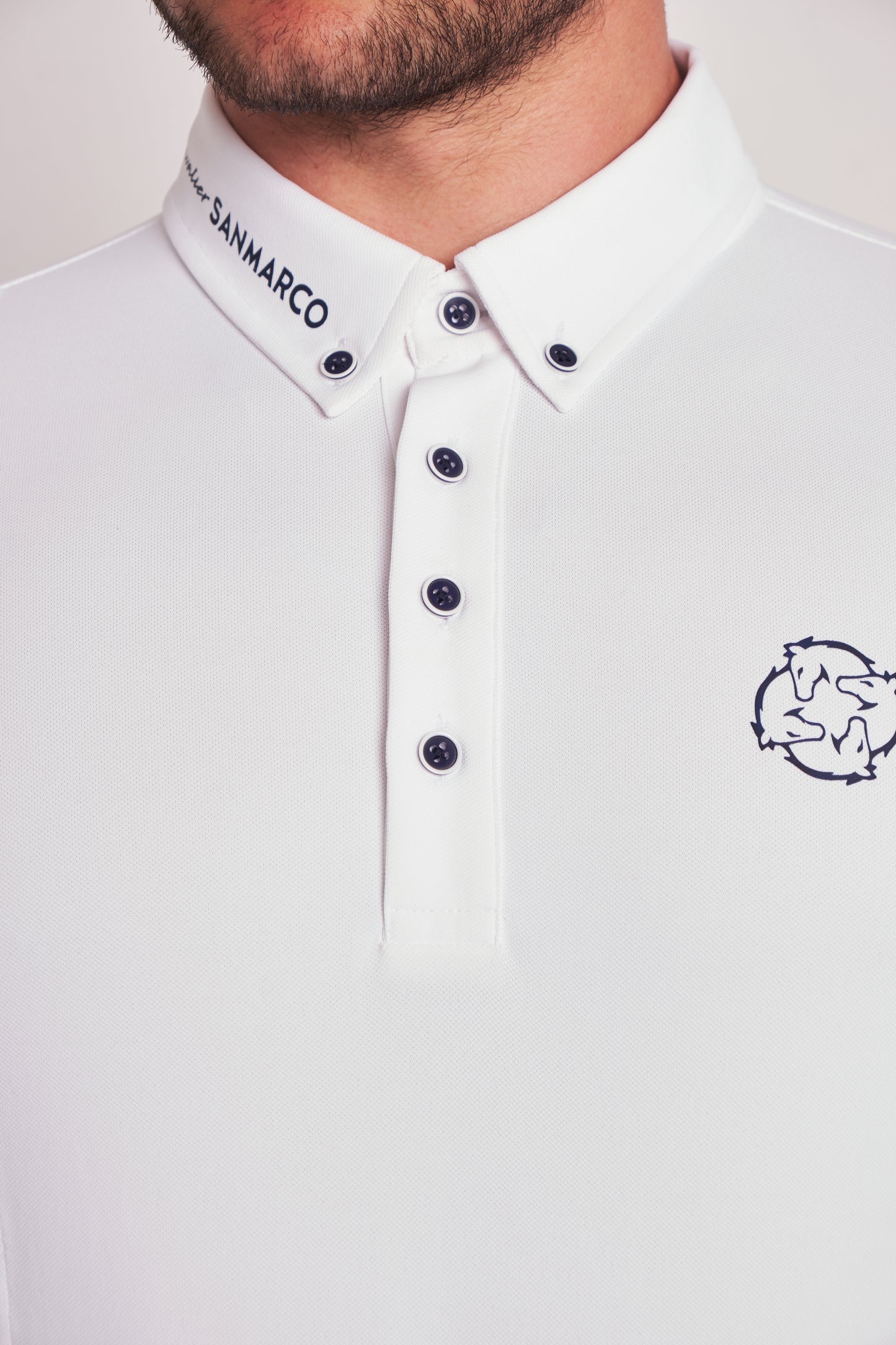 COMPETITION POLO L/S RIDER WHITE PIQUET