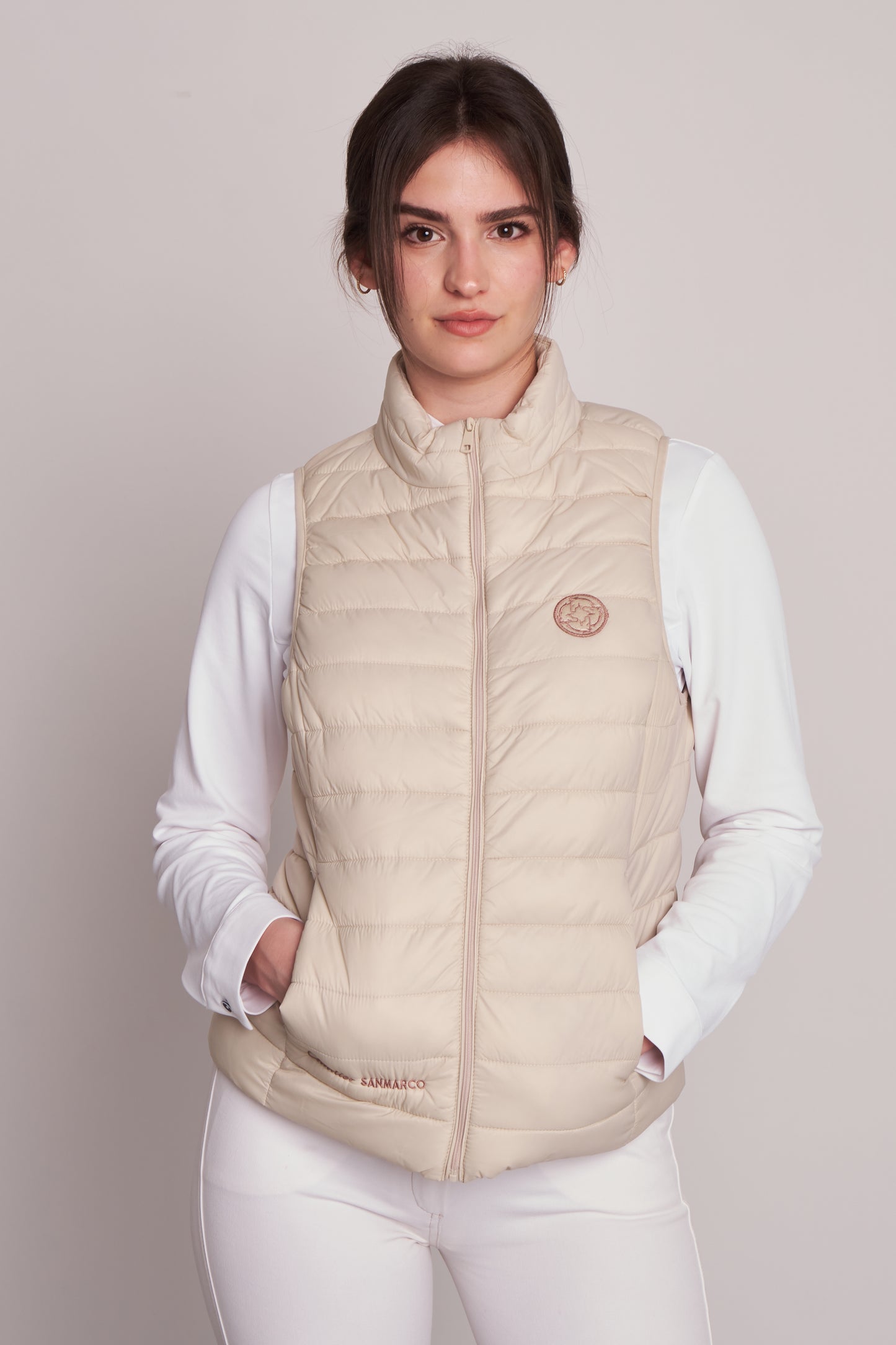 PUFFER VESTS RIDER CREAM NYLON