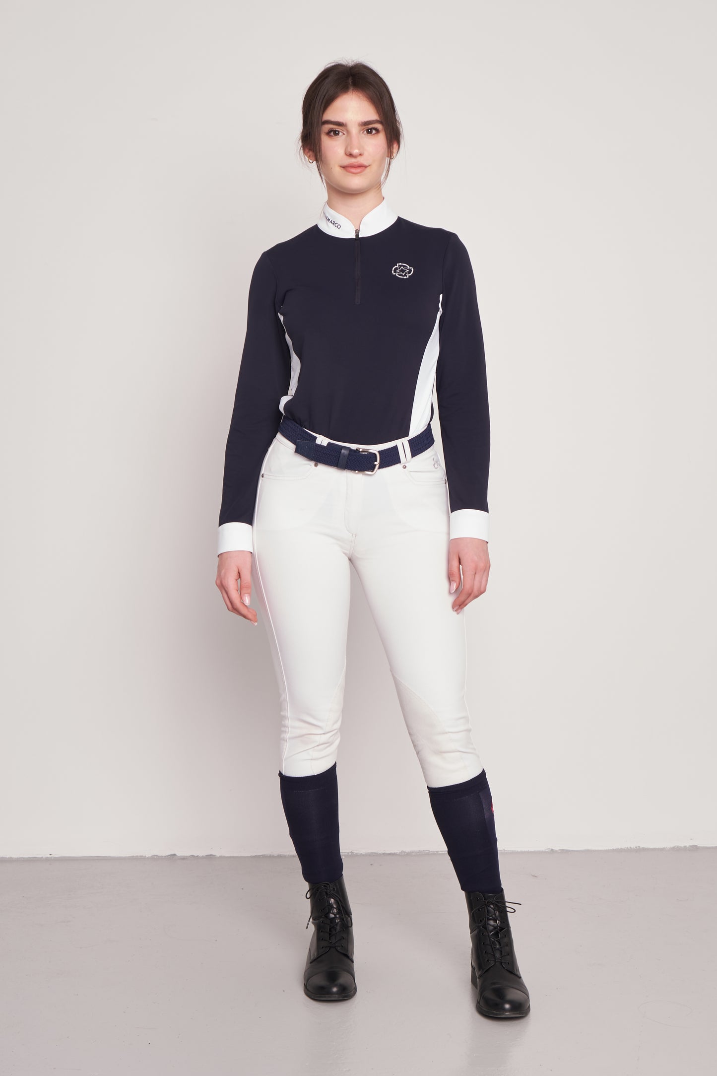 COMPETITION POLO L/S RIDER NAVY PIQUET