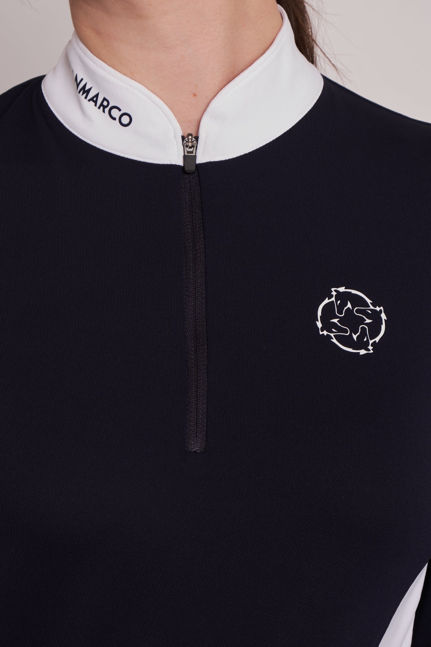 COMPETITION POLO L/S RIDER NAVY PIQUET