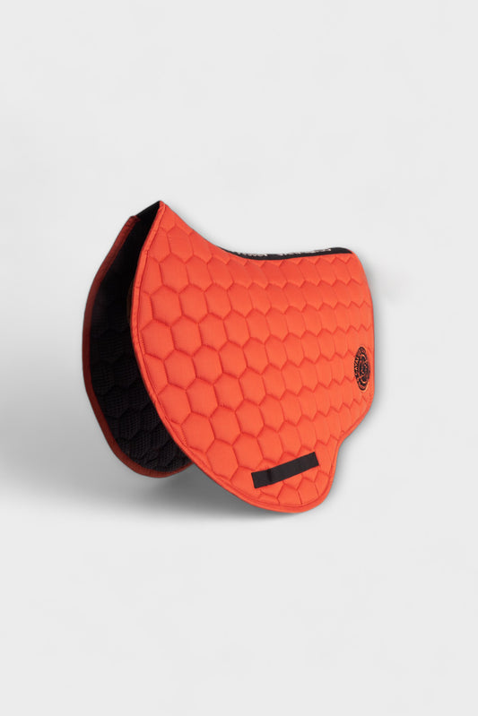 PARIS-P PONY SADDLE PAD HONEYCOMB ORANGE SATIN