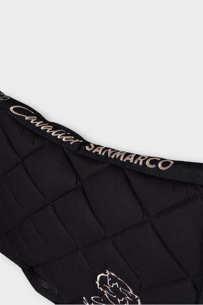 LONDON SADDLE PAD DIAMOND HORSE BLACK SATIN