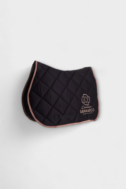 LONDON SADDLE PAD DIAMOND BLACK SATIN