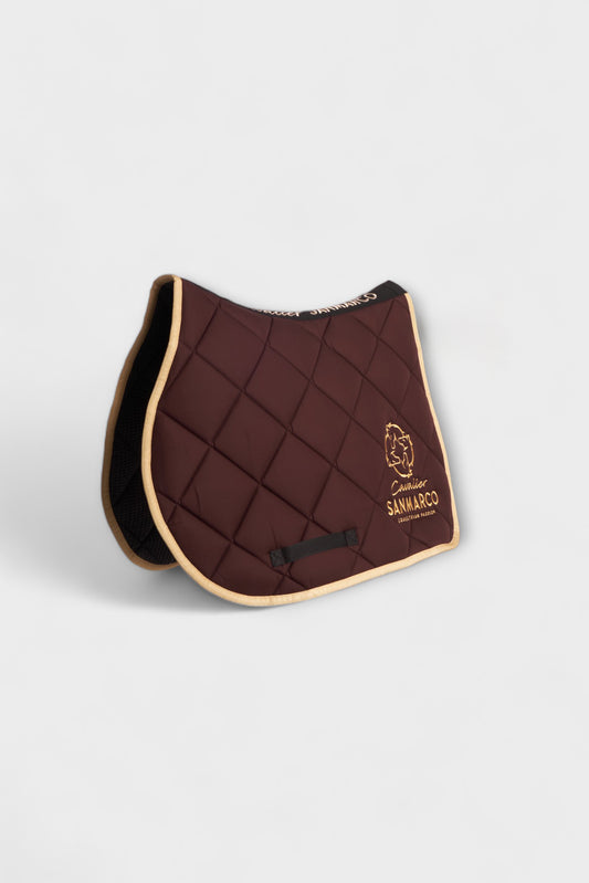 LONDON SADDLE PAD DIAMOND BROWN SATIN