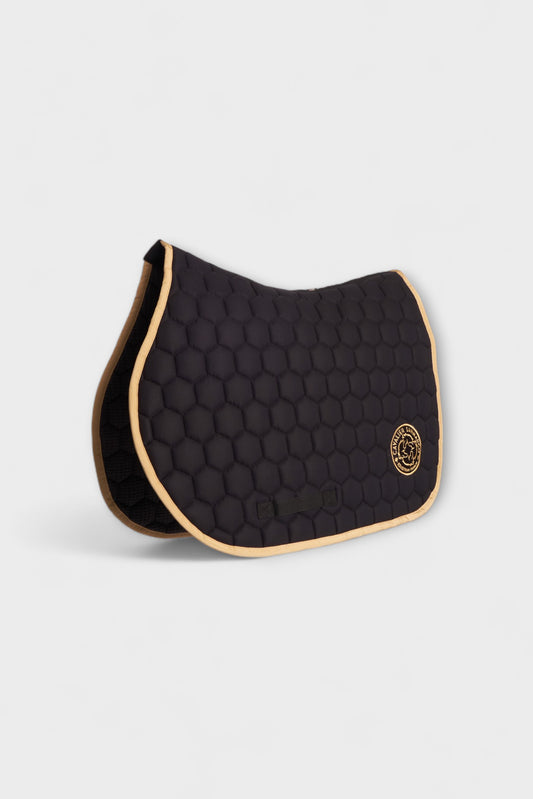 PARIS SADDLE PAD HONEYCOMB BLACK SATIN