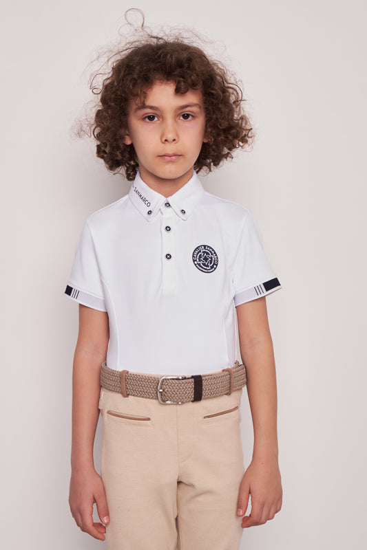 COMPETITION POLO S/S RIDER WHITE PIQUET