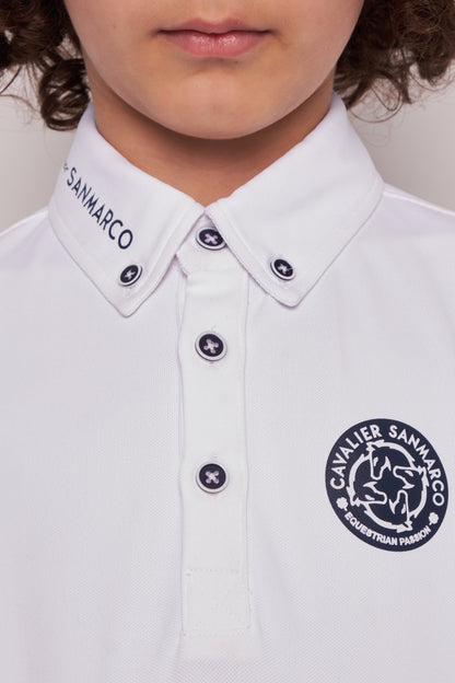 COMPETITION POLO S/S RIDER WHITE PIQUET