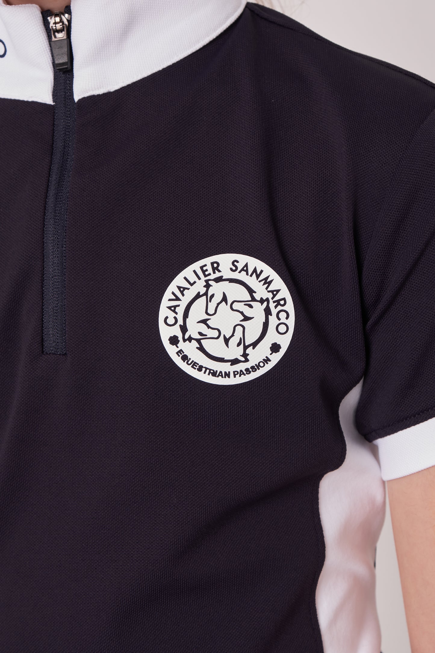 GIRLS COMPETITION POLO S/S RIDER NAVY PIQUET
