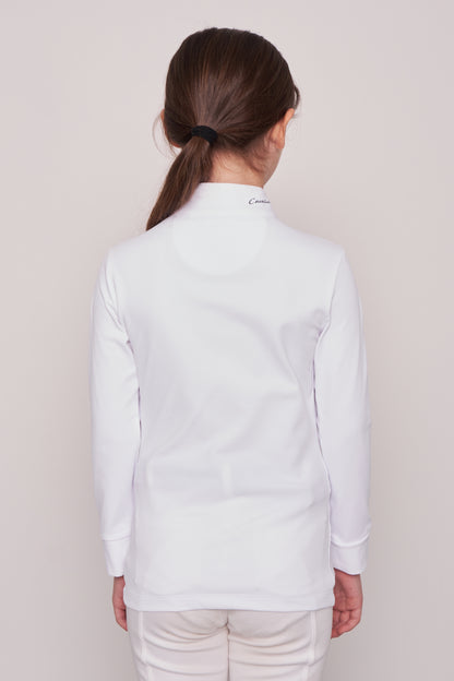 COMPETITION POLO L/S RIDER WHITE PIQUET