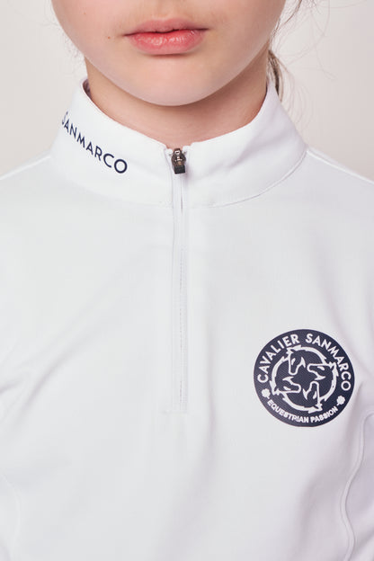 COMPETITION POLO L/S RIDER WHITE PIQUET