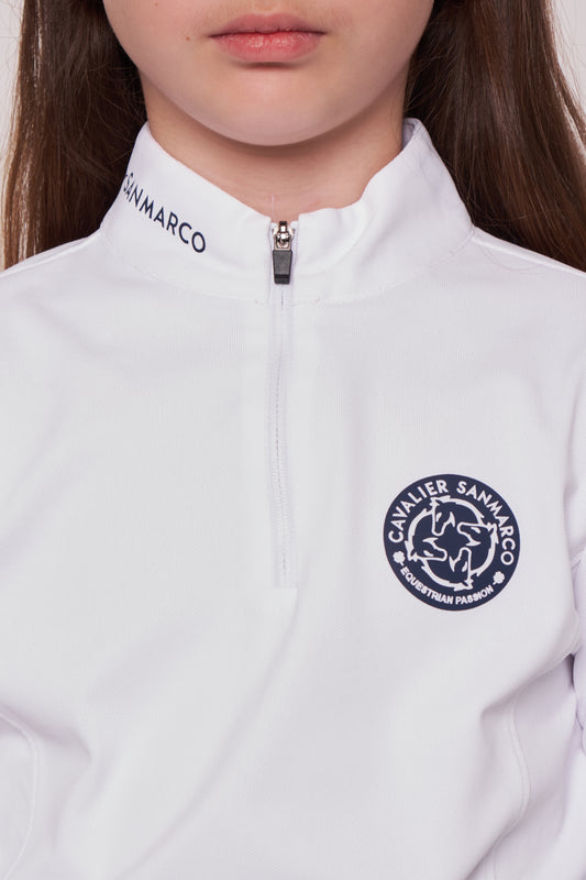 COMPETITION POLO L/S RIDER WHITE PIQUET