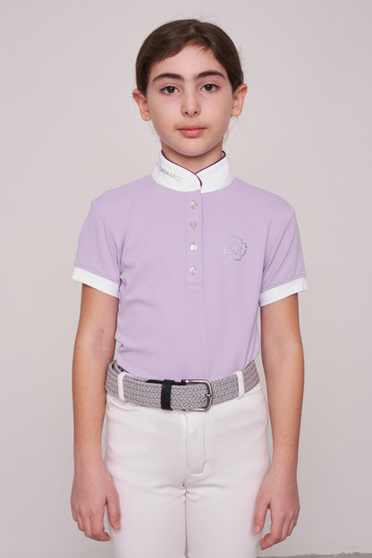 COMPETITION POLO S/S RIDER LILAC PIQUET