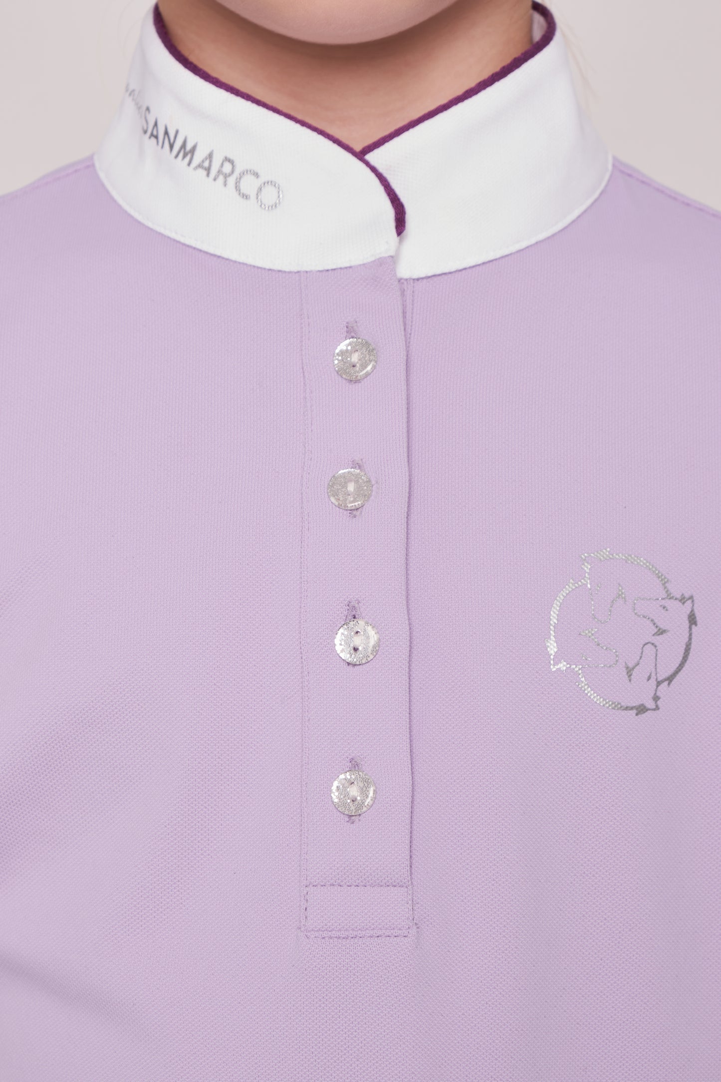 COMPETITION POLO S/S RIDER LILAC PIQUET