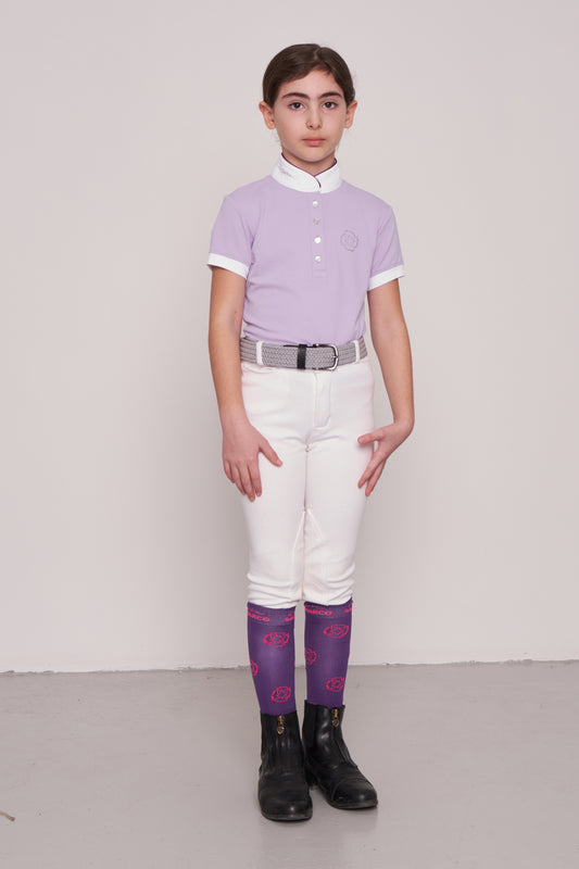 COMPETITION POLO S/S RIDER LILAC PIQUET