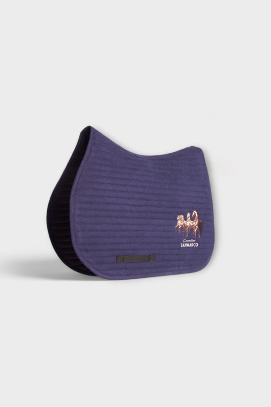 MANCHESTER SADDLE PAD ROWS NAVY SUEDE