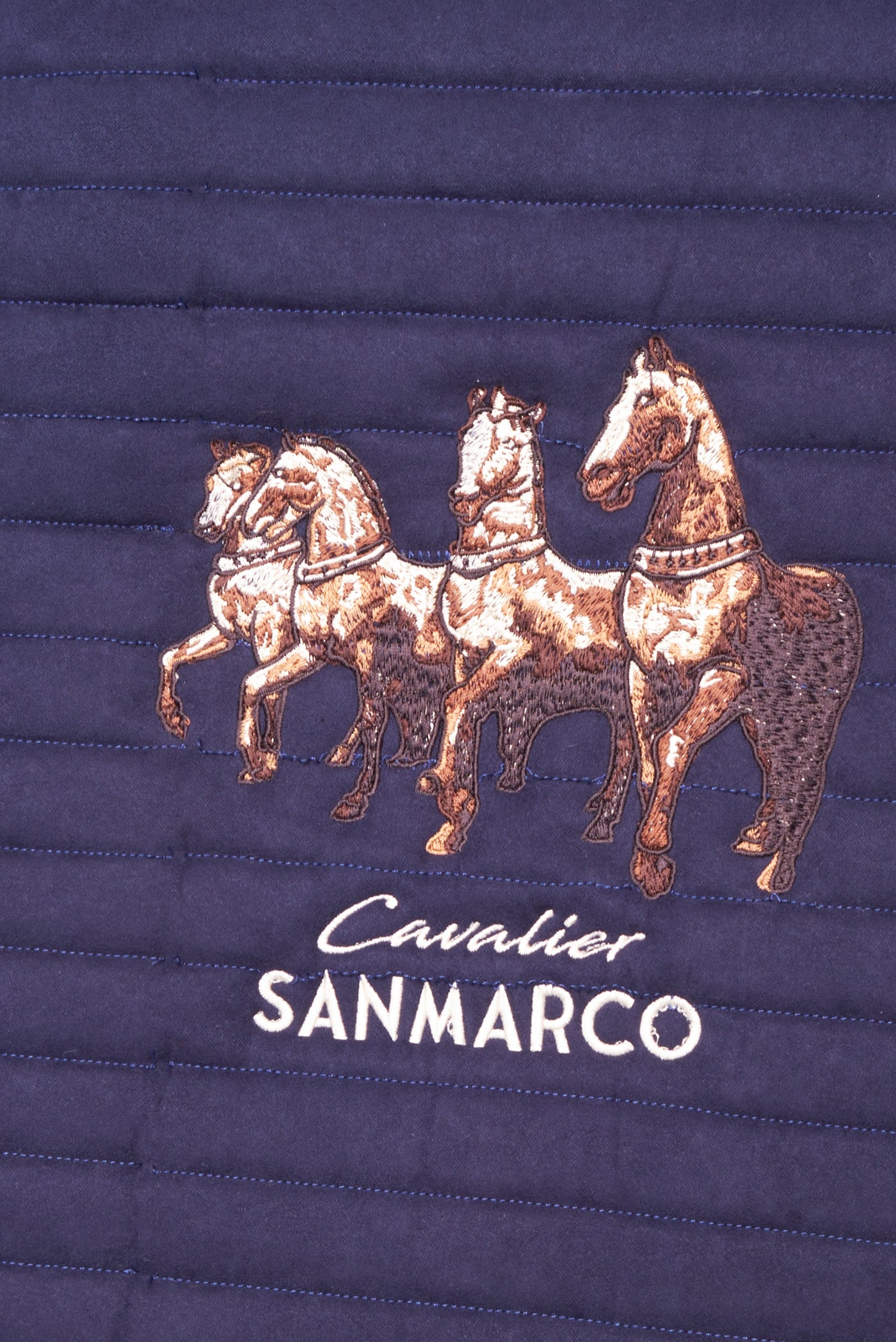 SADDLE PAD ROWS HORSE NAVY SUEDE