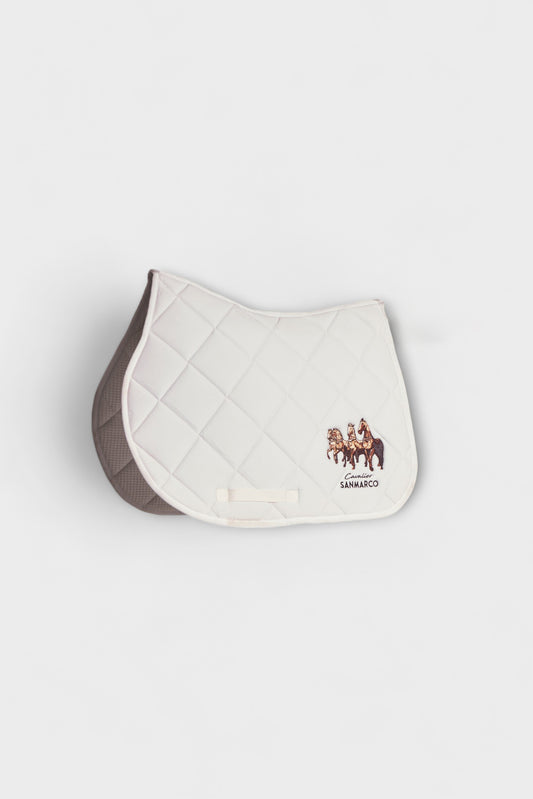 LONDON-H HERITAGE DIAMOND SADDLE PAD WHITE TWILL