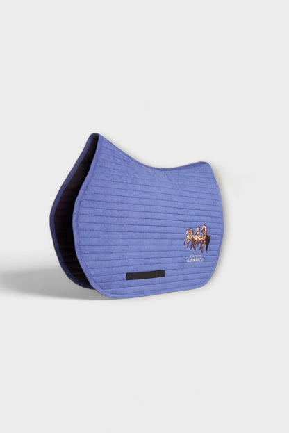SADDLE PAD ROWS HORSE ROYAL BLUE SUEDE