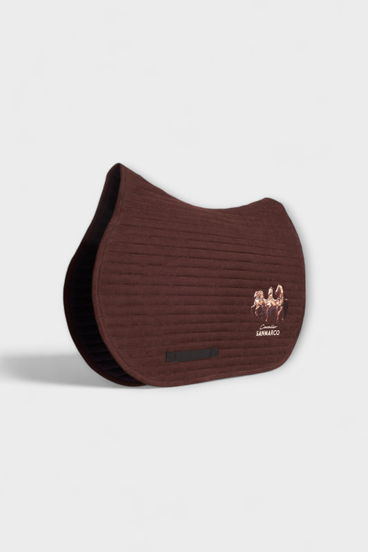 MANCHESTER SADDLE PAD ROWS CHOCOLATE SUEDE