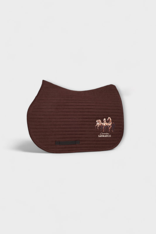 SADDLE PAD ROWS HORSE CHOCOLATE SUEDE