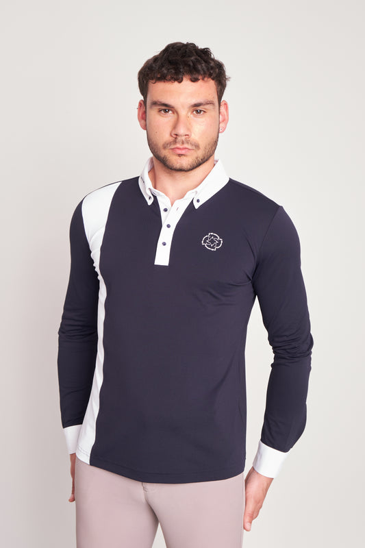 COMPETITION POLO L/S RIDER NAVY PIQUET