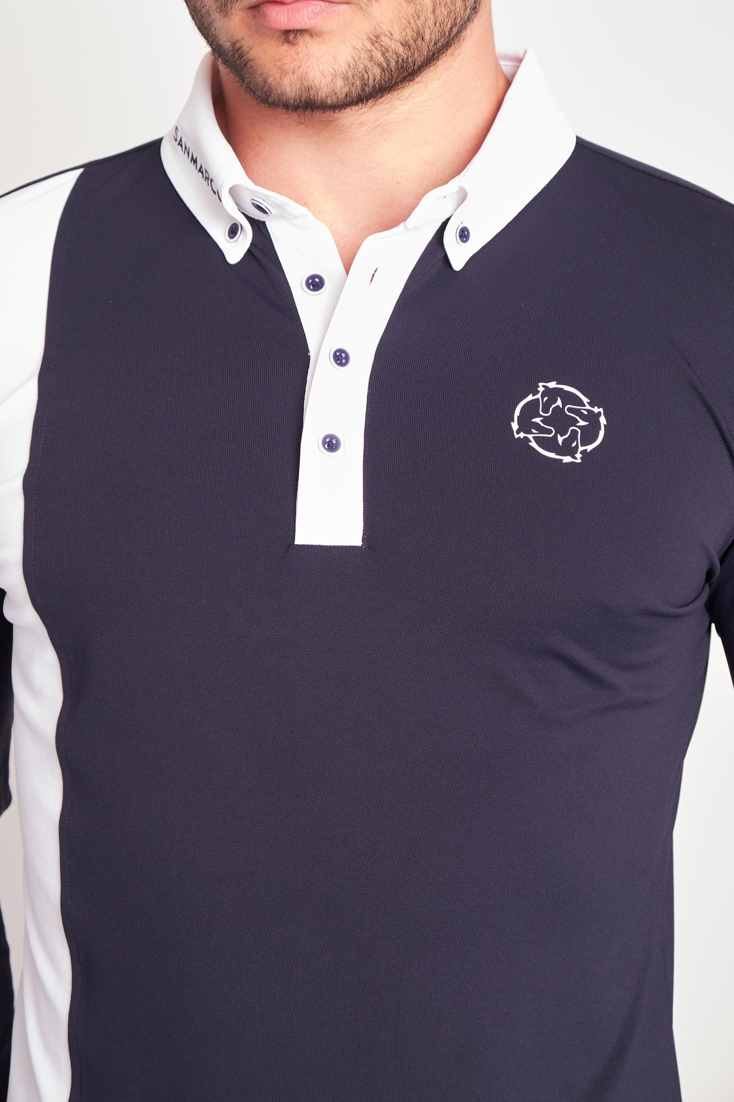 COMPETITION POLO L/S RIDER NAVY PIQUET