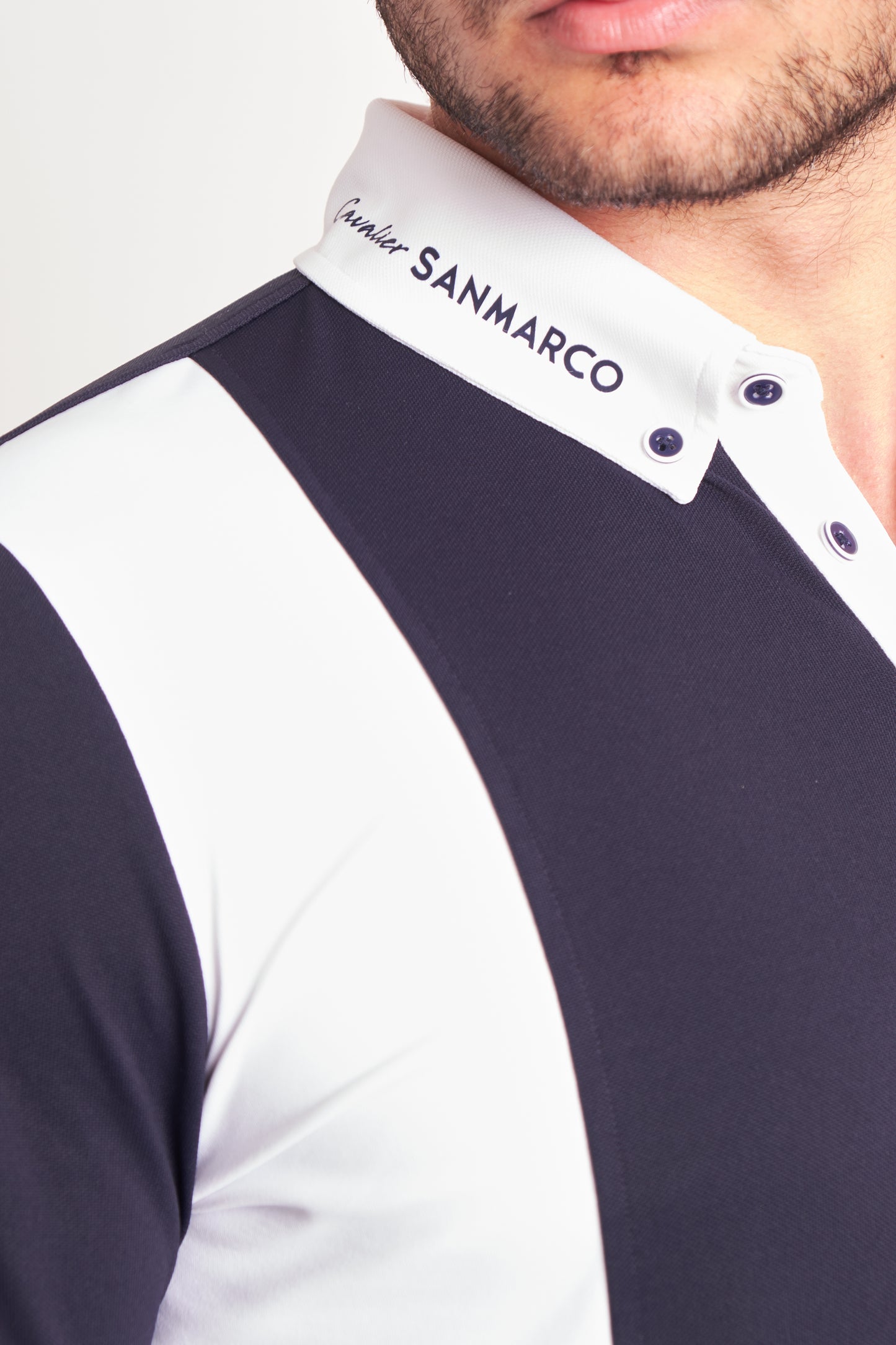 COMPETITION POLO L/S RIDER NAVY PIQUET