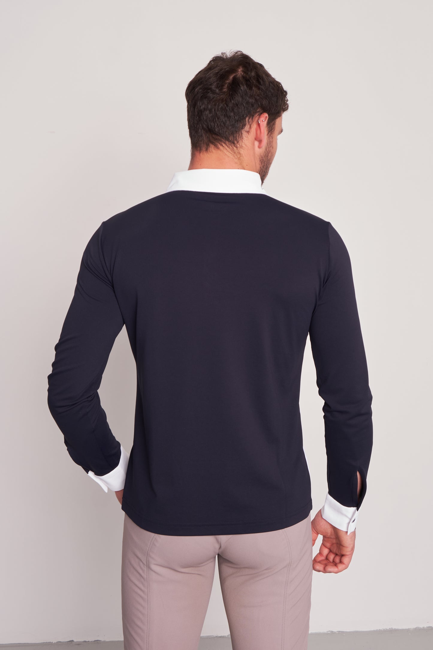 COMPETITION POLO L/S RIDER NAVY PIQUET