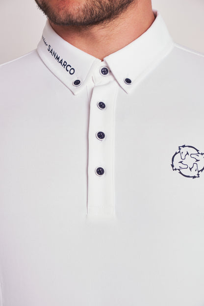 COMPETITION POLO L/S RIDER WHITE PIQUET