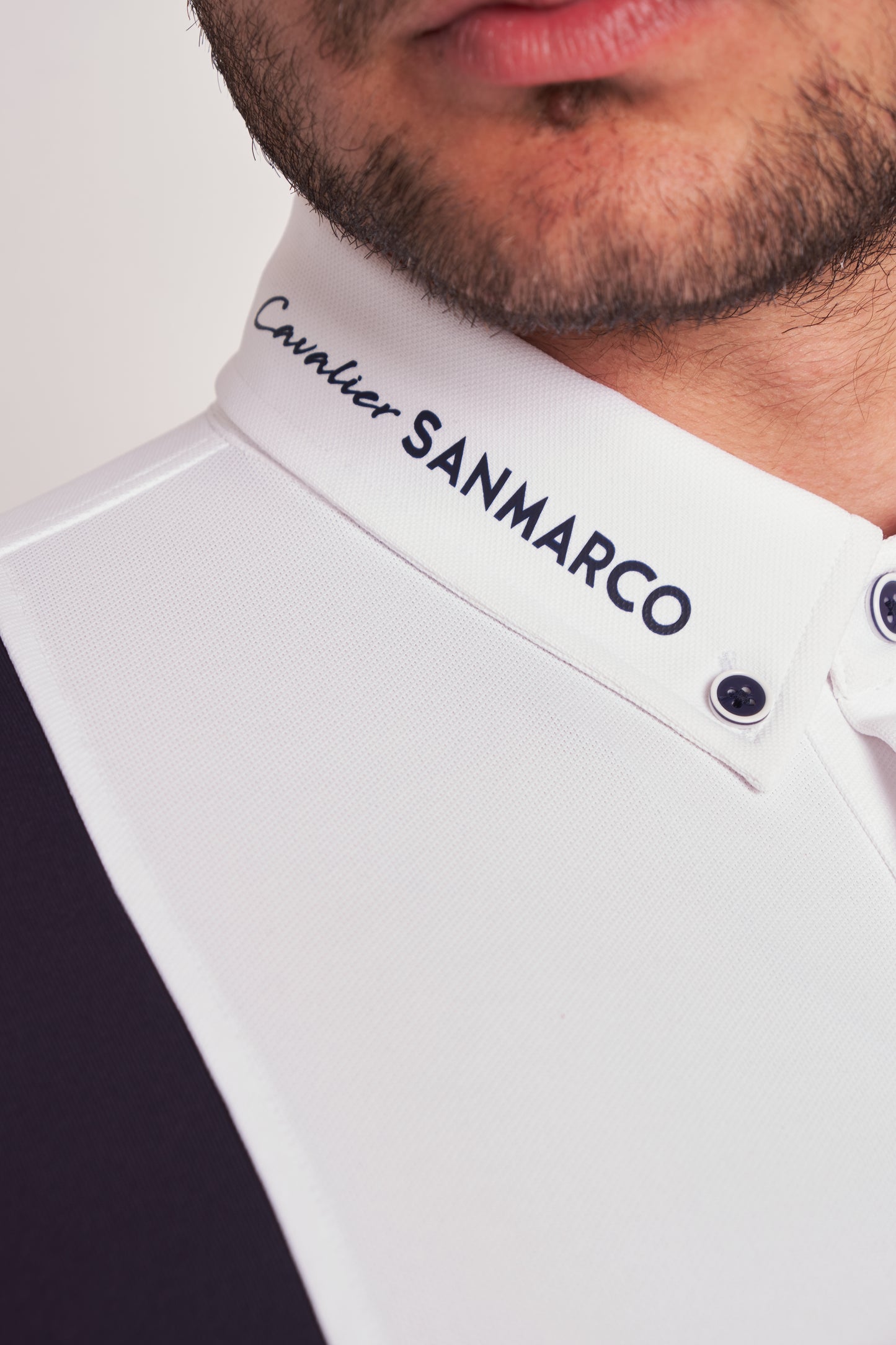 COMPETITION POLO L/S RIDER WHITE PIQUET