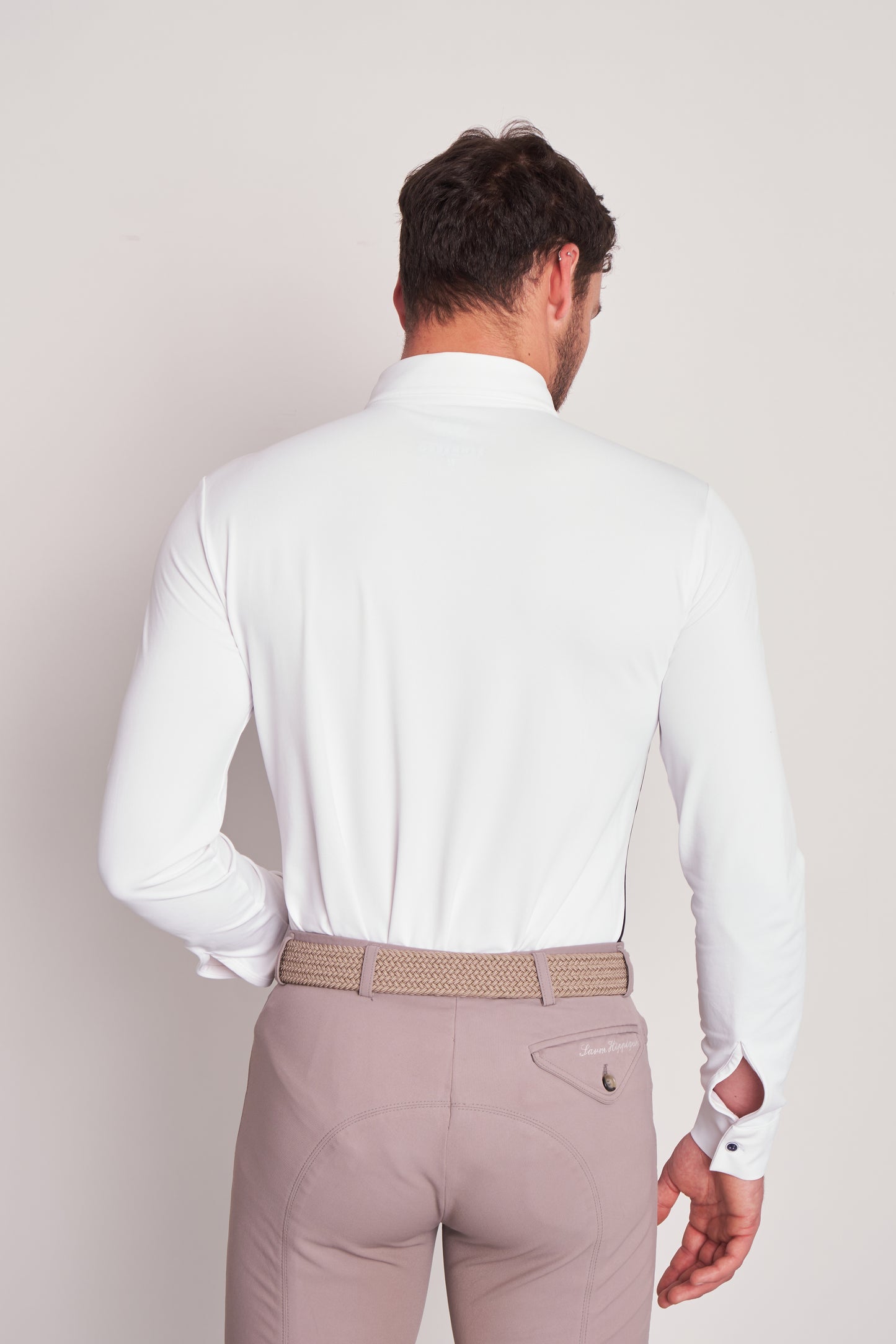 COMPETITION POLO L/S RIDER WHITE PIQUET