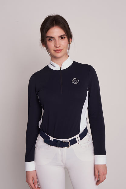 COMPETITION POLO L/S RIDER NAVY PIQUET