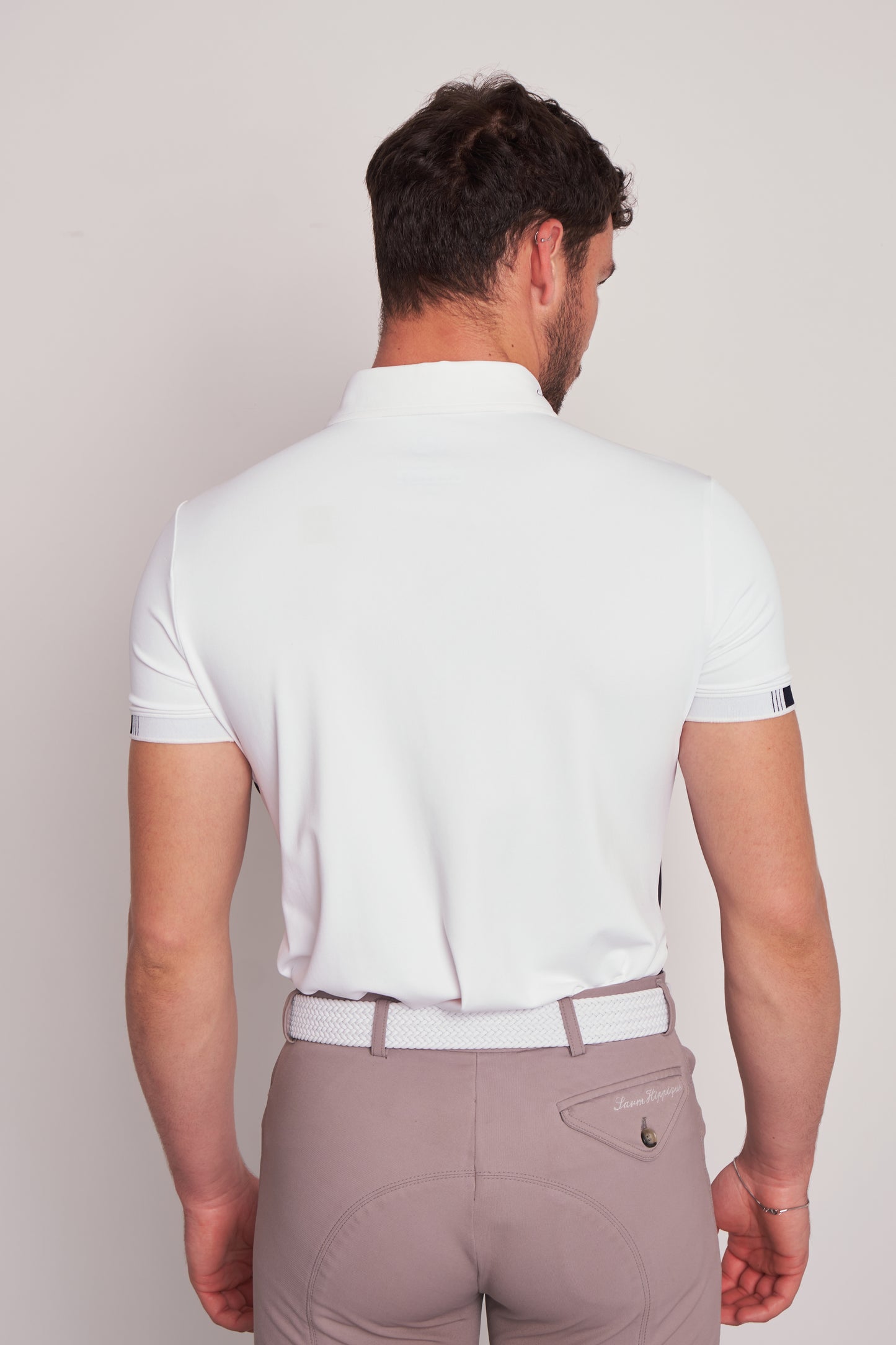 COMPETITION POLO MAN S/S RIDER WHITE/NAVY  PIQUET