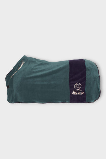 YORK FLEECE COOLER BLANKET GREEN/NAVY