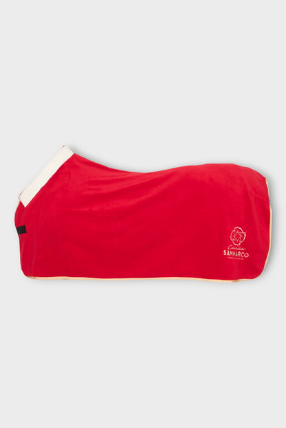 TORONTO FLEECE COOLER BLANKET RED W/WHITE COLLAR