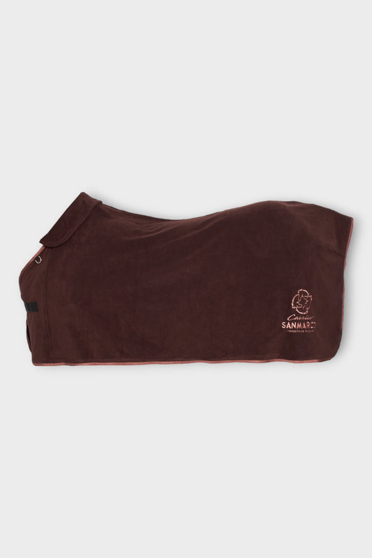 WINDSOR FLEECE COOLER BLANKET BROWN/ROSE GOLD